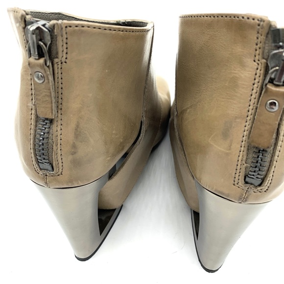 Vic Matie Taupe Leather Ankle Boots - Picture 13 of 15